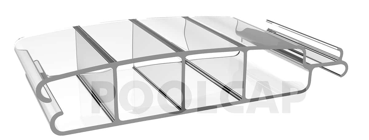 Poolabdeckung Rolloabdeckung 14 60 mm Profil transparent glasklar