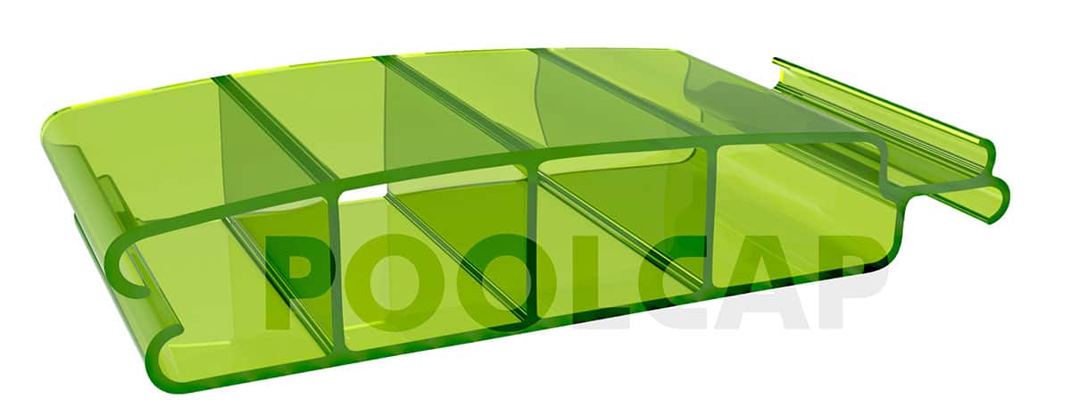 Poolabdeckung Rolloabdeckung 14 60 mm Profil transparent gruen
