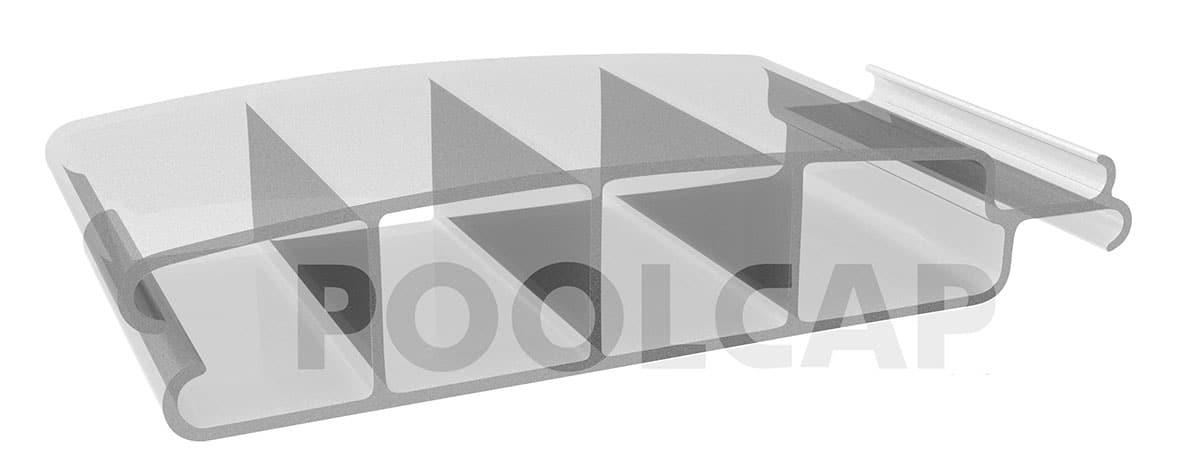 Poolabdeckung Rolloabdeckung 14 60 mm Profil transparent silbrig