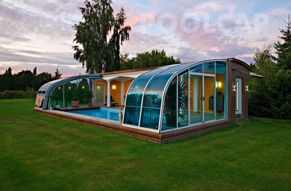 Poolueberdachung Aquacomet Creative Nacht3