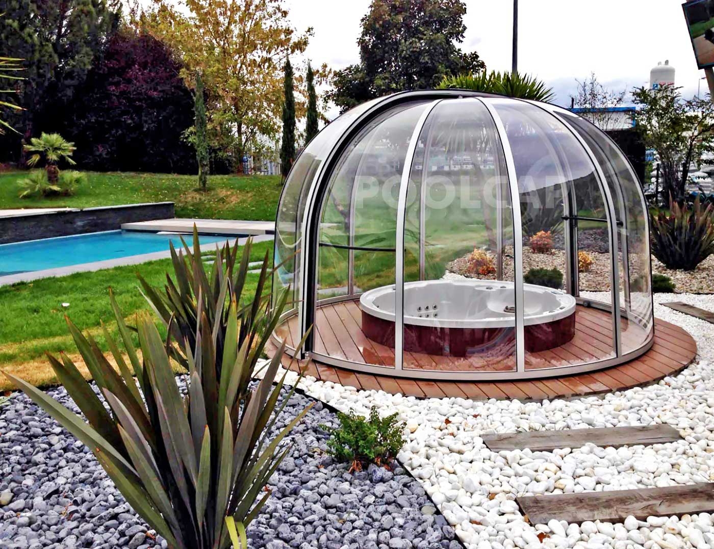 Whirlpool Pool Überdachung rondo 03