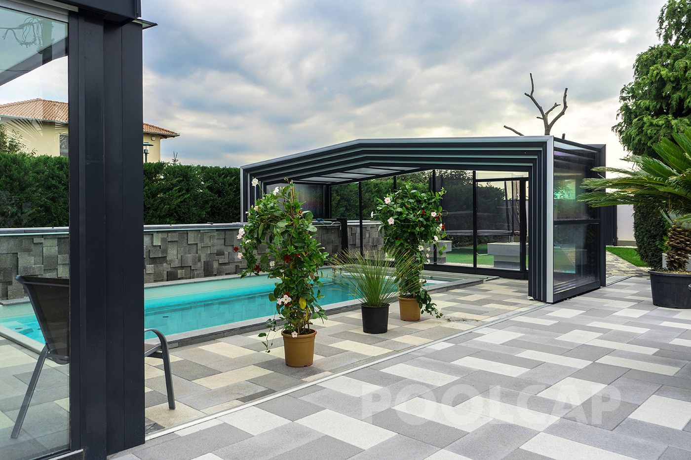 ueberdachung fuer Pool aquacomet orion 2